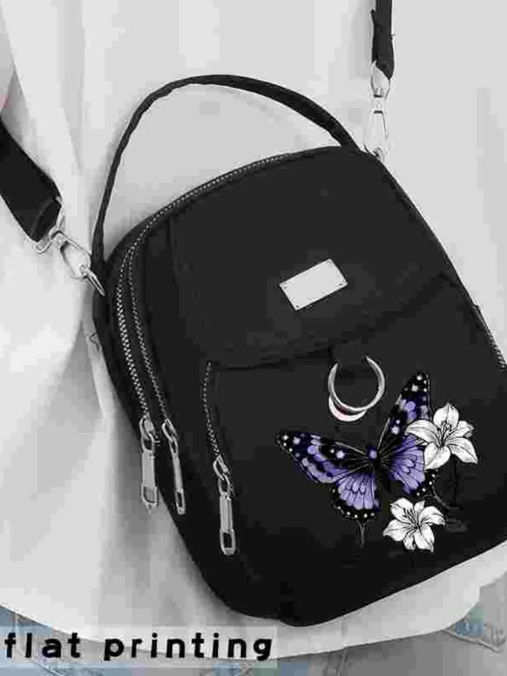 2D Flat Printing Pattern Light Commuter Messenger Bag Shoulder Bag Handbag